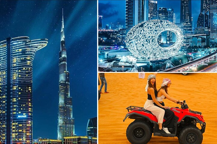 Explore stunning skyline views and enjoy exhilarating desert adventures from camel rides to BBQ dinners under the stars showcasing Dubai's unique blend of modernity and tradition.